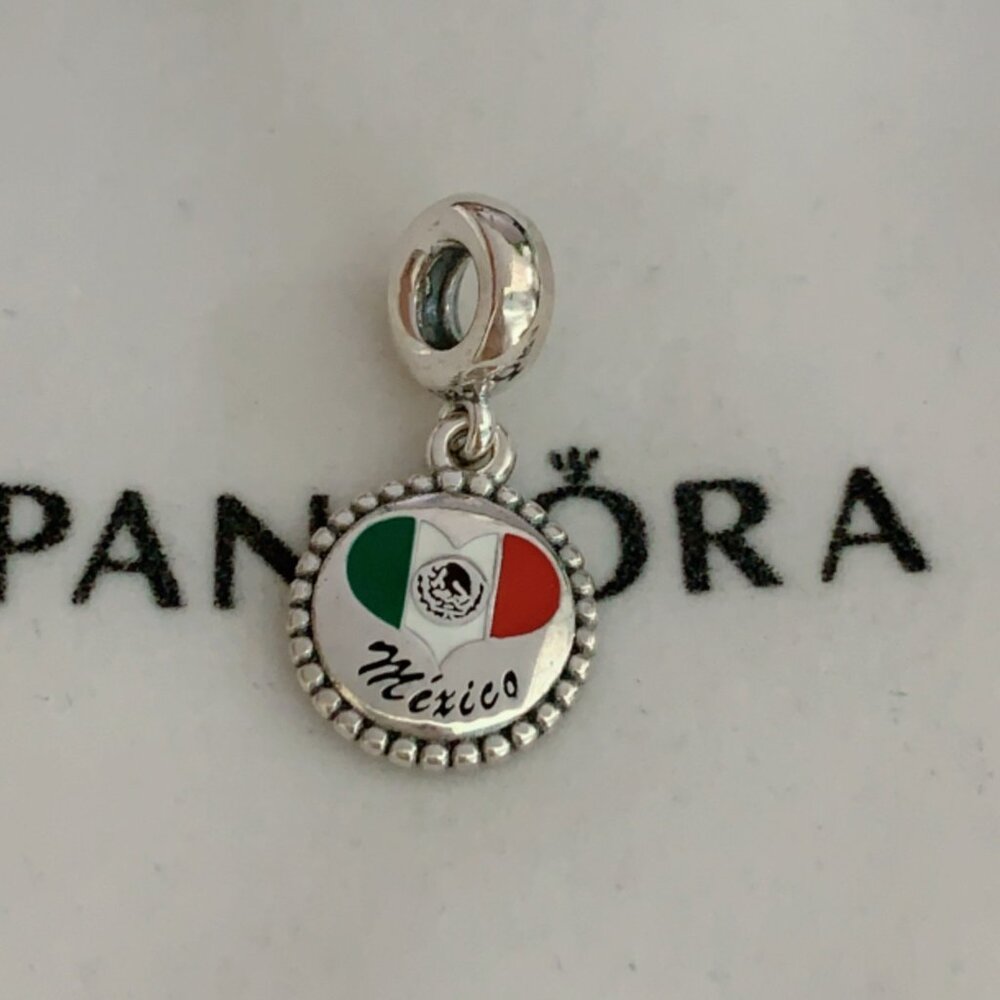 Pandora Mexciao Flag Exclusive Dangle Charm Pendant /Exclusive Enamel Dangle